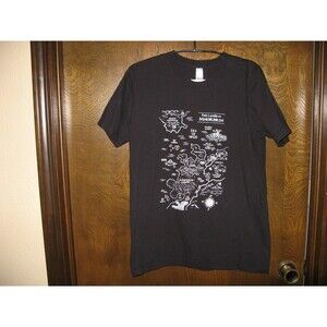 Mens Blood Realm The Lands Of Mhordrin Black Graphic T-Shirt Size M Fantasy Game
